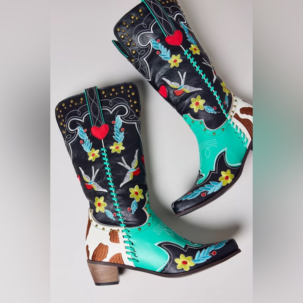 New Women’s Azalea Wang Bowen Embroidered Cowboy Boot Urban Outfitters